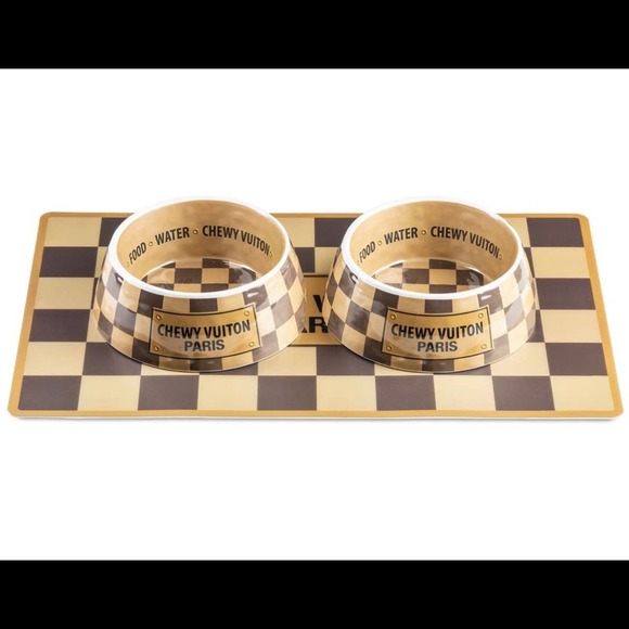 Checker Chewy Medium Bowl Set Chip-resistant  BPA FREE NEW - Picture 1 of 3